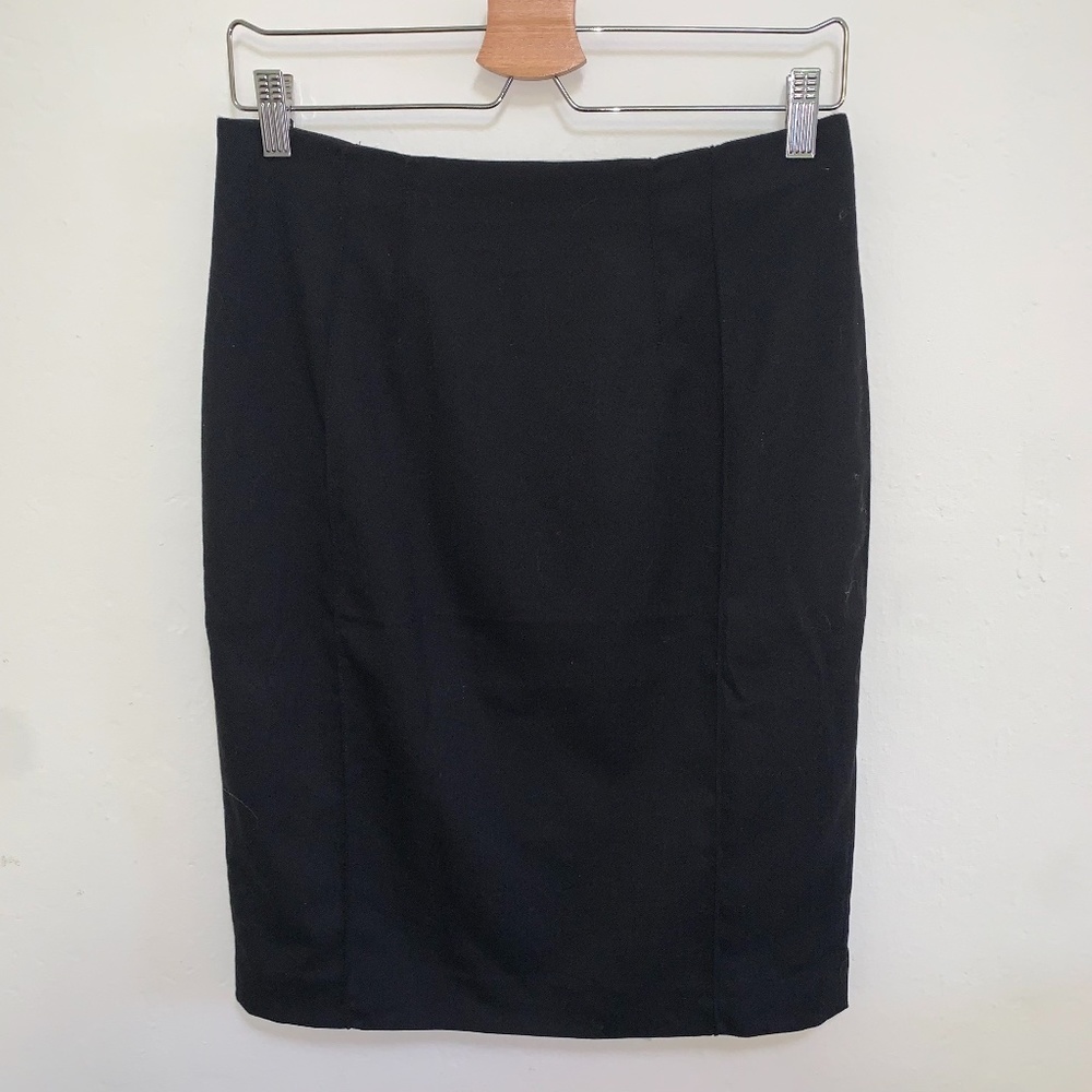 H&M Black Knee-length Pencil Skirt, Size 10